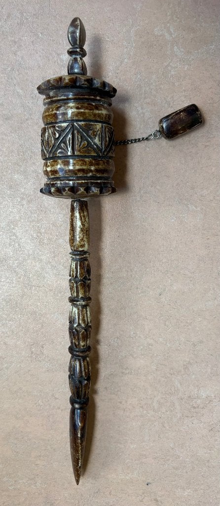 Tibetaanse gebedsmolen (van been?), Ritueel object, Meerkleurig, Overige materialen, Ophalen of Verzenden