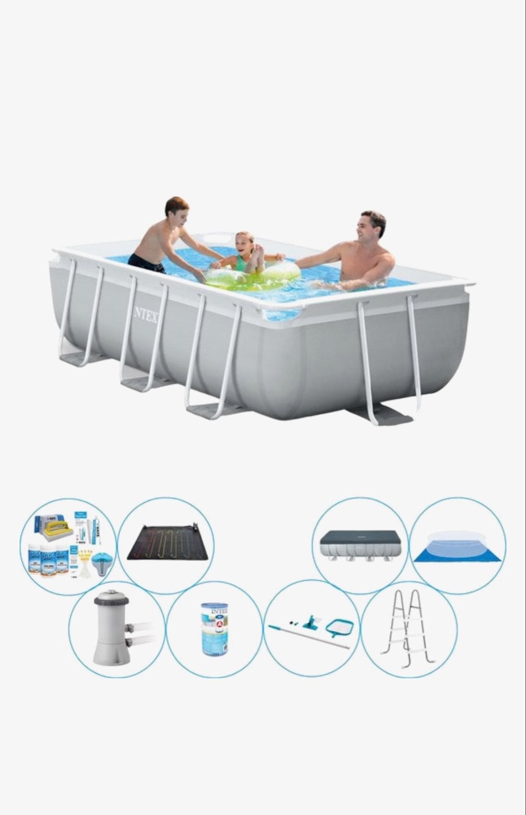 Zwembad 300x175x80 cm met accessoires, Ophalen, 80 tot 120 cm, Minder dan 200 cm, Opzetzwembad