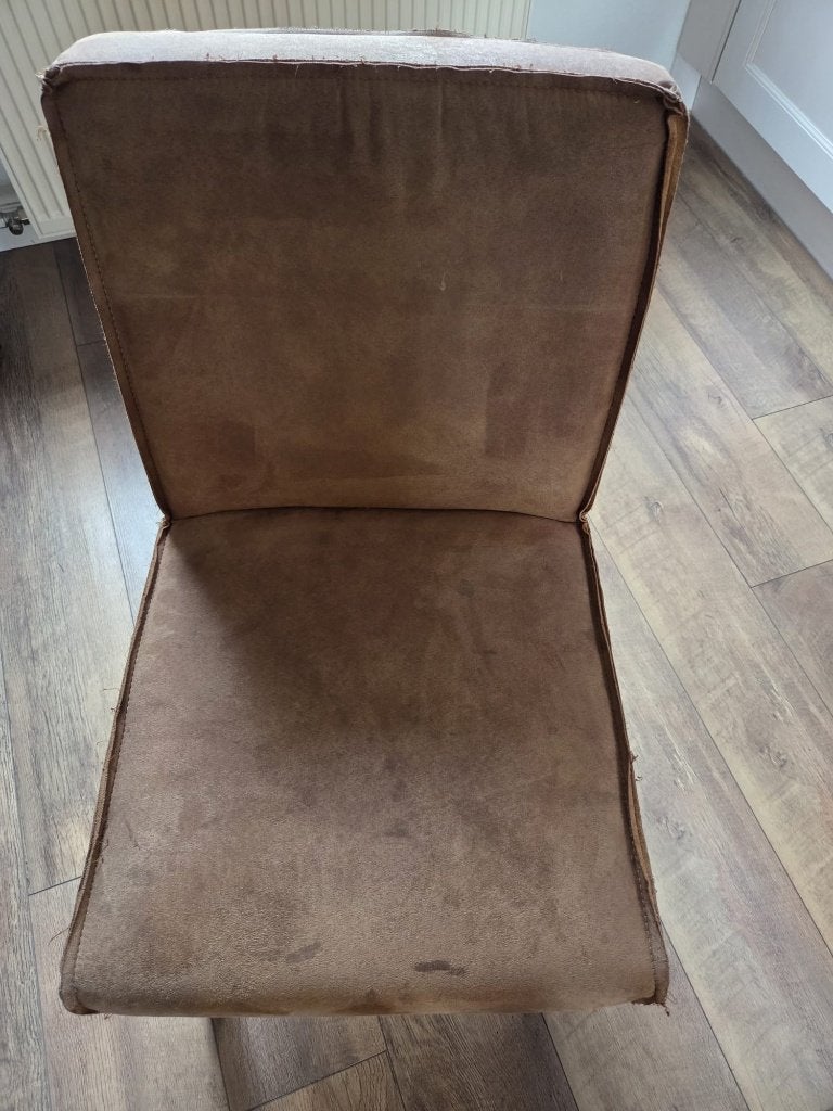 BePure eetkamerstoelen en bank - Cognac bruin, Ophalen, Gebruikt, Bruin, Stof