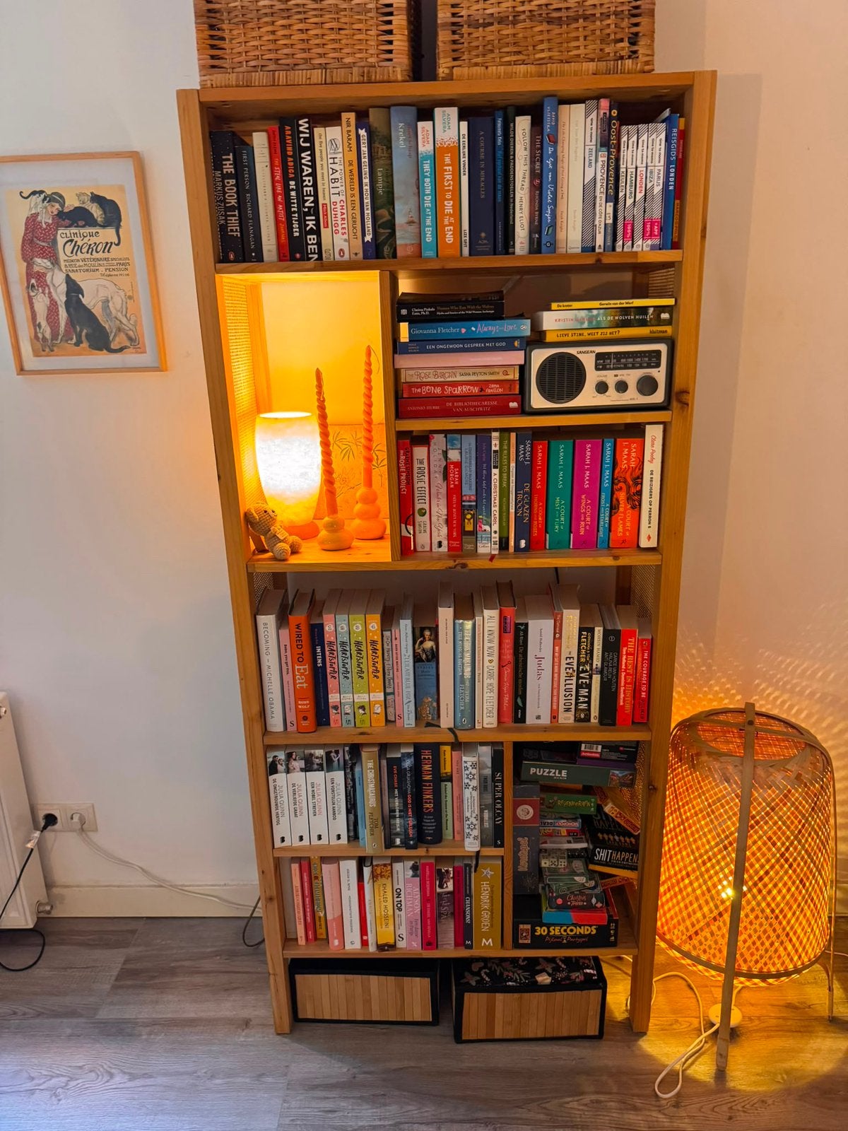 Boekenkast webbing/rotan, Huis en Inrichting, Ophalen, Met plank(en), 50 tot 100 cm, Zo goed als nieuw