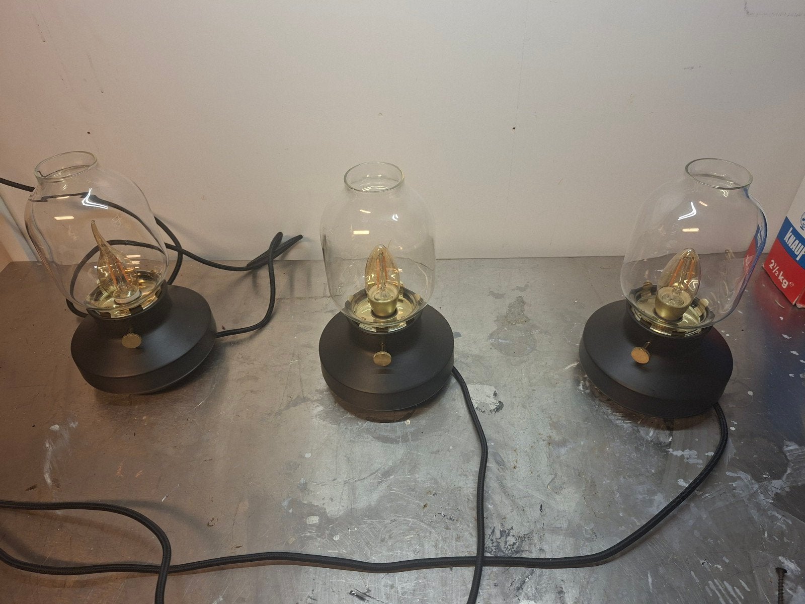 IKEA TÄRNABY Tafellamp - Zwart met helder glas, E14 (klein), Ophalen of Verzenden, Zwart, Glas