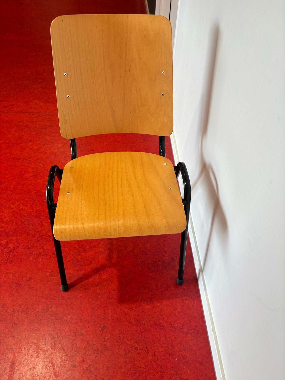 Vintage schoolstoel - Hout en metaal (30 stuks), Ophalen, Gebruikt, Overige kleuren, Eén