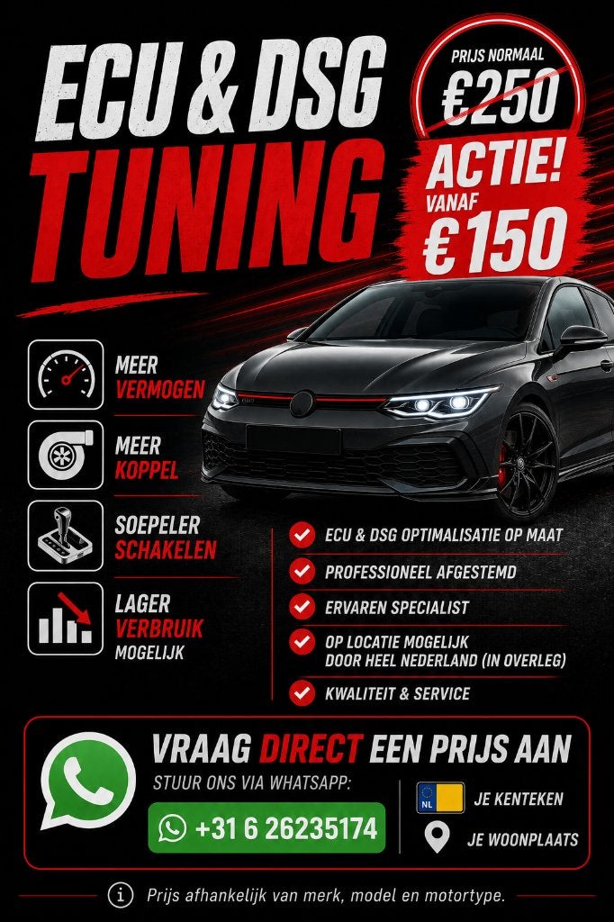 Chiptuning ECU TCU DSG ZF8HP Tuning Vanaf €150 | Heel NL, Ophalen