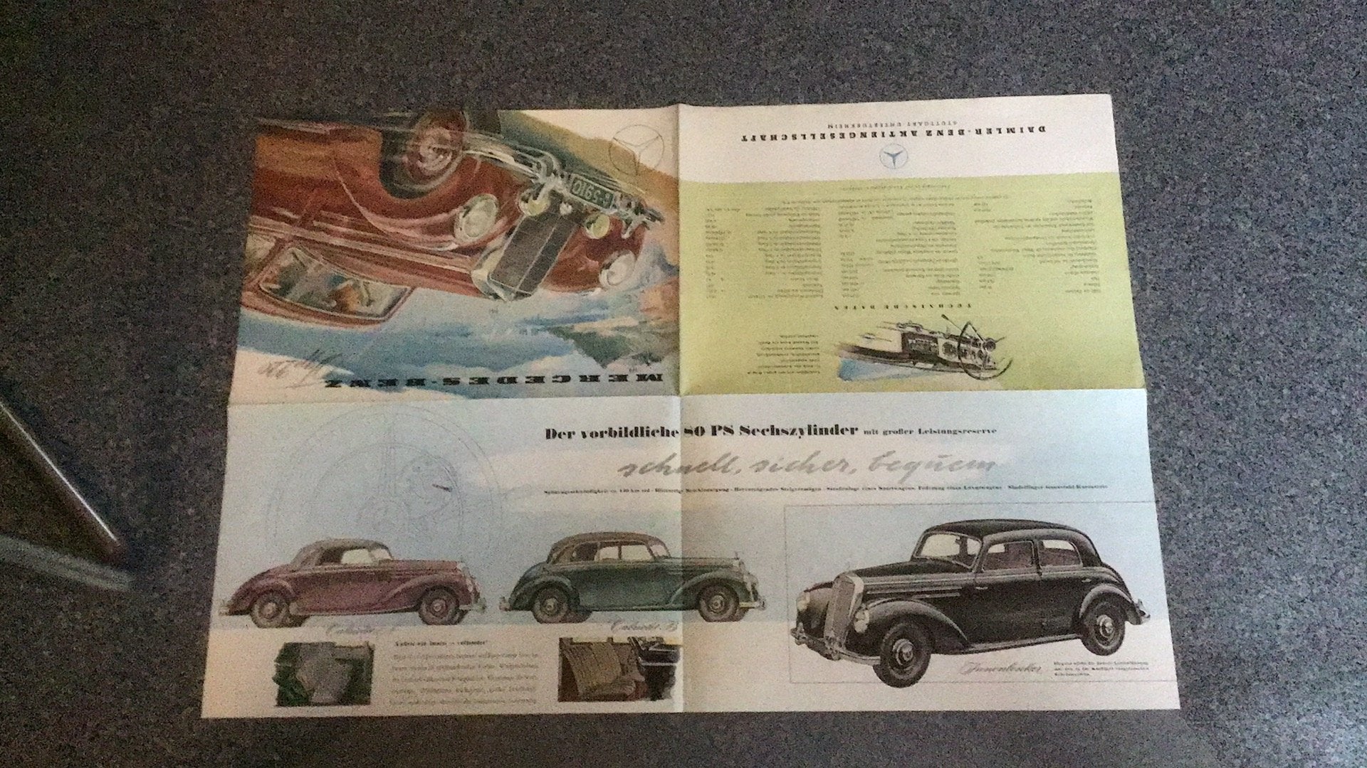 MERCEDS OUDE FOLDERS LOT 3x 220, PONTON 180 +OVERDRUK 1952, Boeken, Ophalen of Verzenden, Zo goed als nieuw, Mercedes
