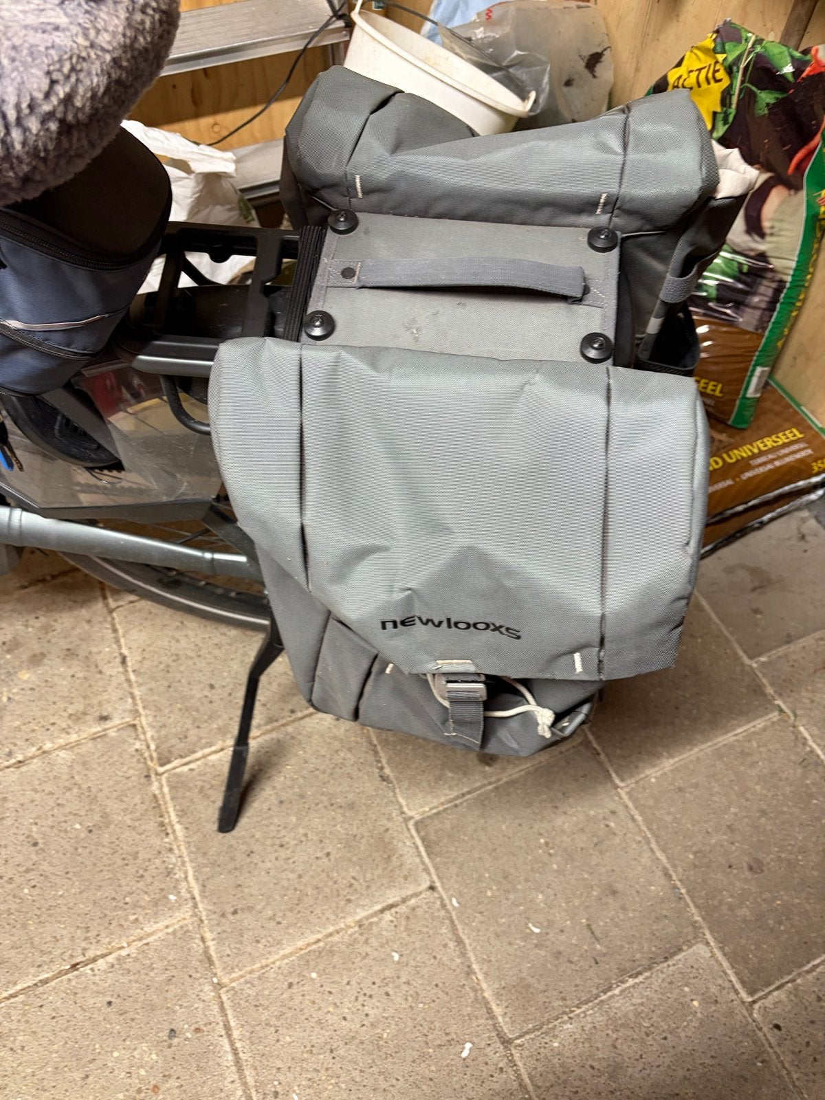 New Looxs Fietsfietstassen - Grijs, Ophalen, Gebruikt