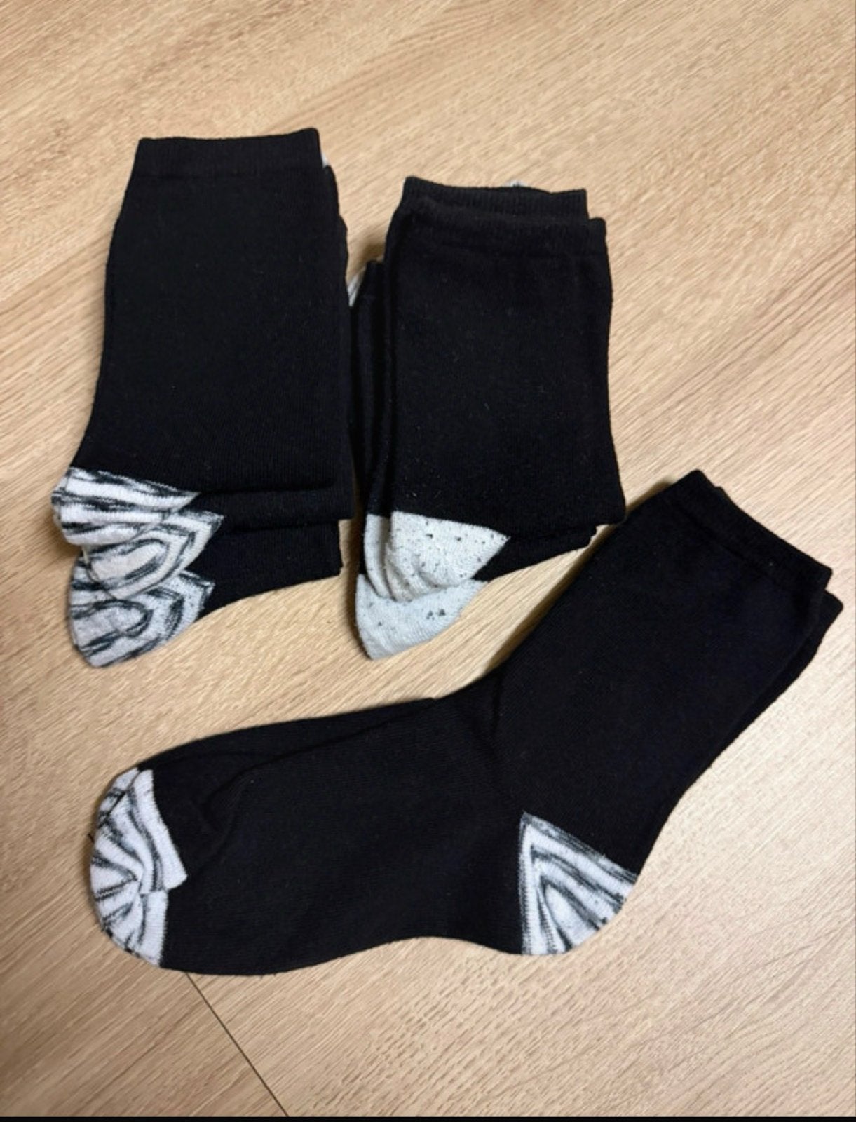 Zwarte sokken met wit/grijs patroon, 6 paar, Kleding | Dames, Sokken en Kniesokken, Zwart, Overige maten, Ophalen of Verzenden