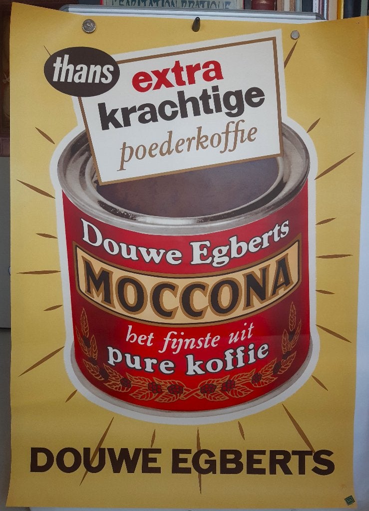 originele poster Douwe Egberts Moccona Pure Koffie, Verzenden, Zo goed als nieuw, A1 t/m A3, Film en Tv