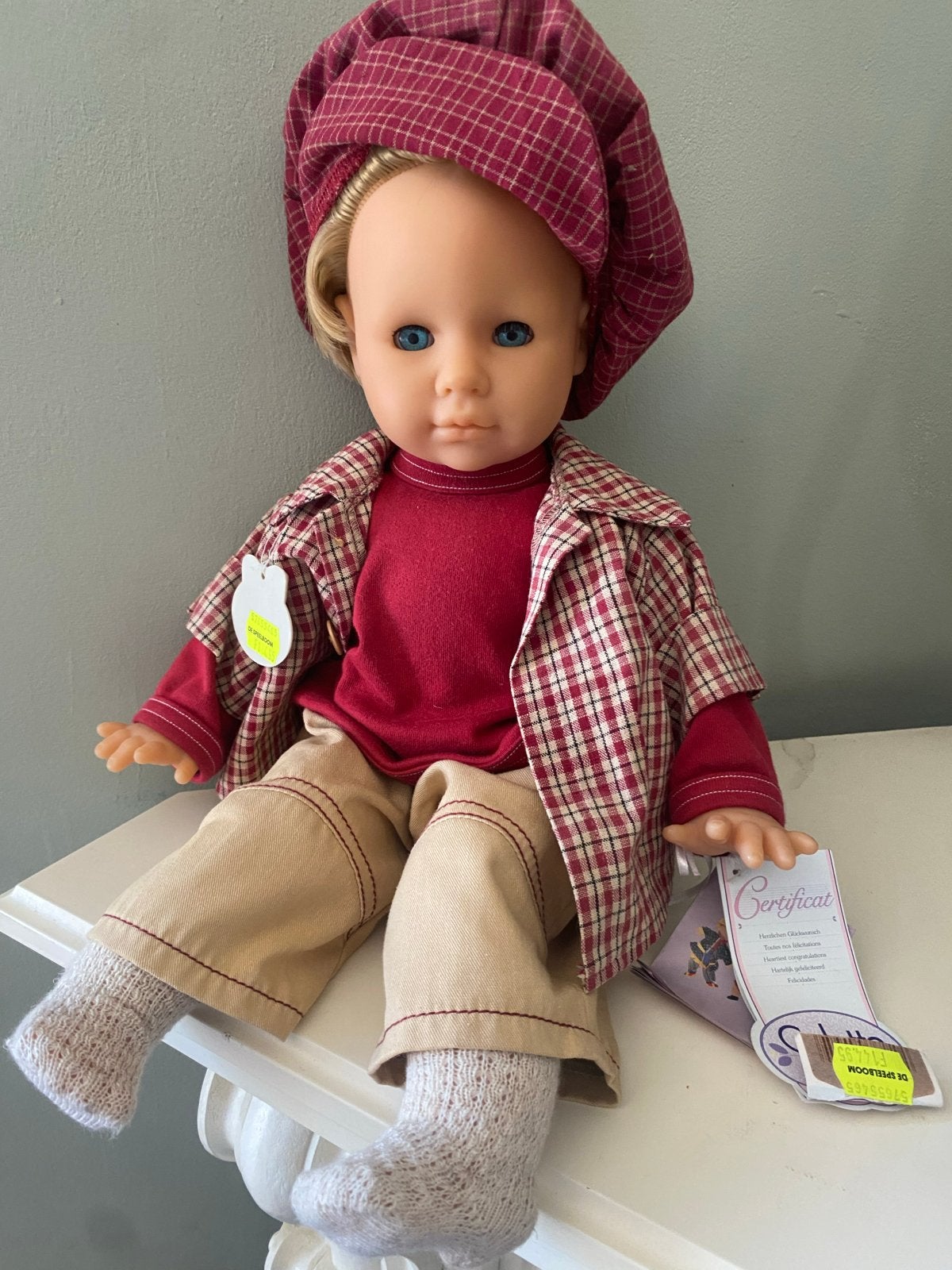 Zapf Creation pop Benjamin met originele kaartjes, Ophalen of Verzenden, Zo goed als nieuw, Babypop