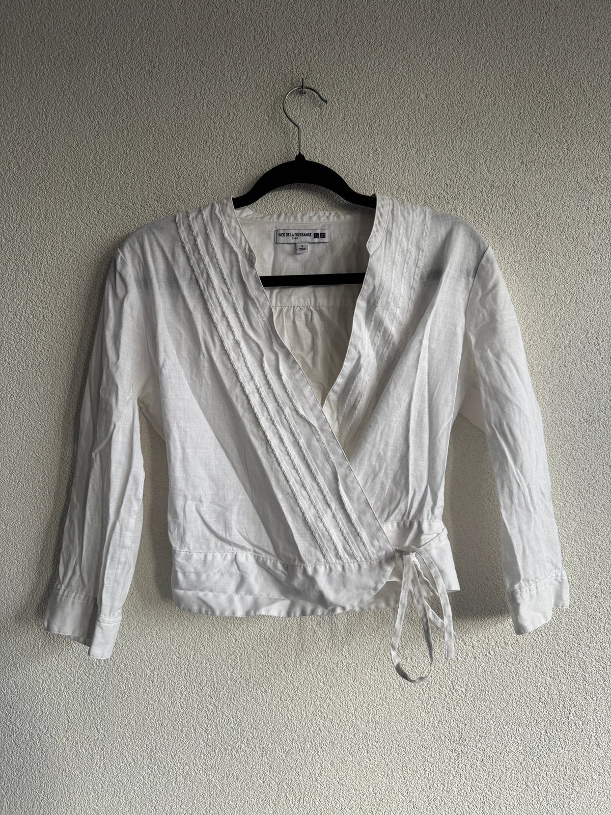 Uniqlo wit katoenen overslag blouse, Uniqlo, Uniqlo, Wit, Uniqlo