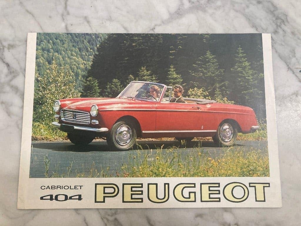 1964? Peugeot 404 Cabriolet Coupe brochure folder, Ophalen, Zo goed als nieuw, Peugeot