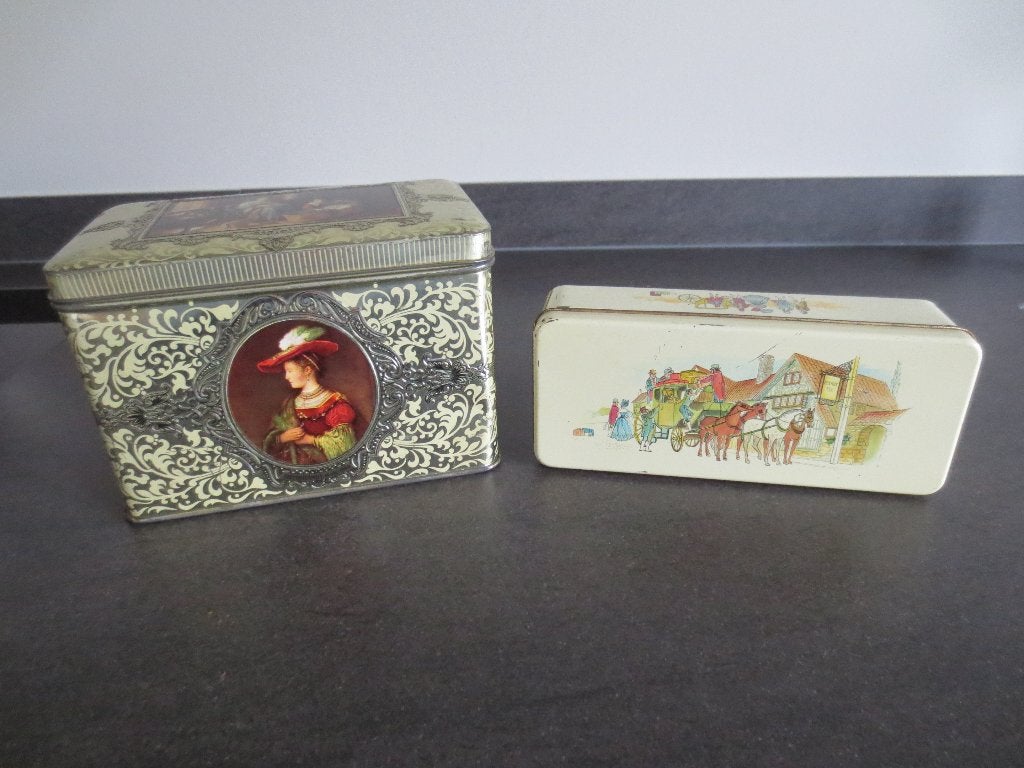 Blikken Verzamelen:Douwe Egbert Thee Blik -Vintage Koekblik., Verzamelen, Ophalen of Verzenden, Zo goed als nieuw, Thee, Douwe Egberts