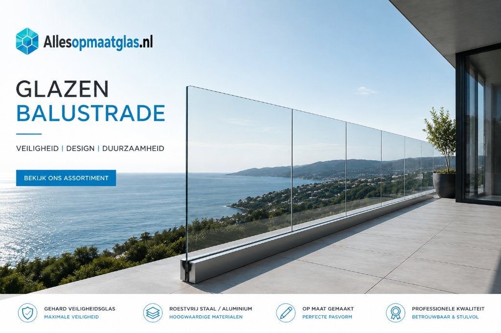 Glazen balustrade op maat – compleet veiligheidsglas, 3641RT, Verkoop@allesopmaatglas.nl, Nieuw, Ophalen of Verzenden