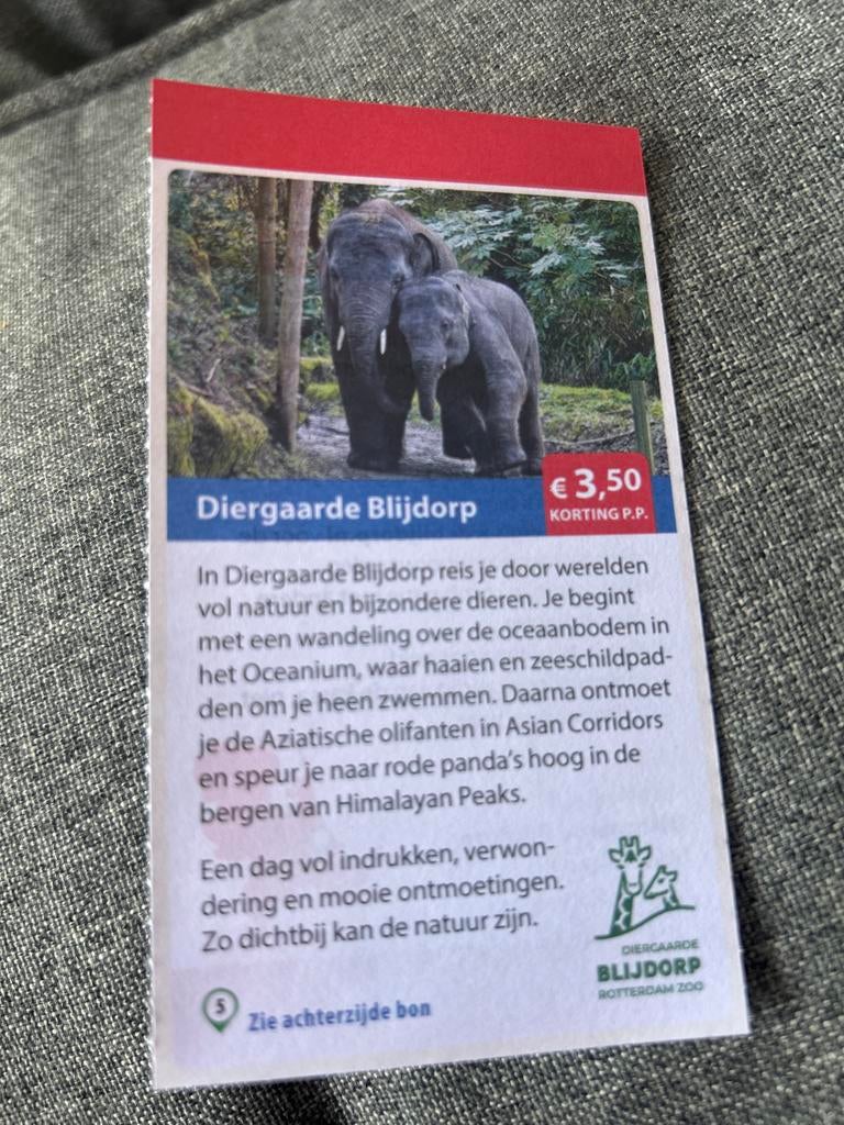 Diergaarde Blijdorp €3,50 korting pp, Tickets en Kaartjes, Recreatie | Dierentuinen, Drie personen of meer, Kortingskaart