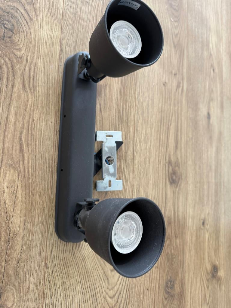 Ikea HEKTAR Plafondrail, 2 spots, donkergrijs, Huis en Inrichting, Lampen | Hanglampen, Ophalen, Gebruikt, Metaal