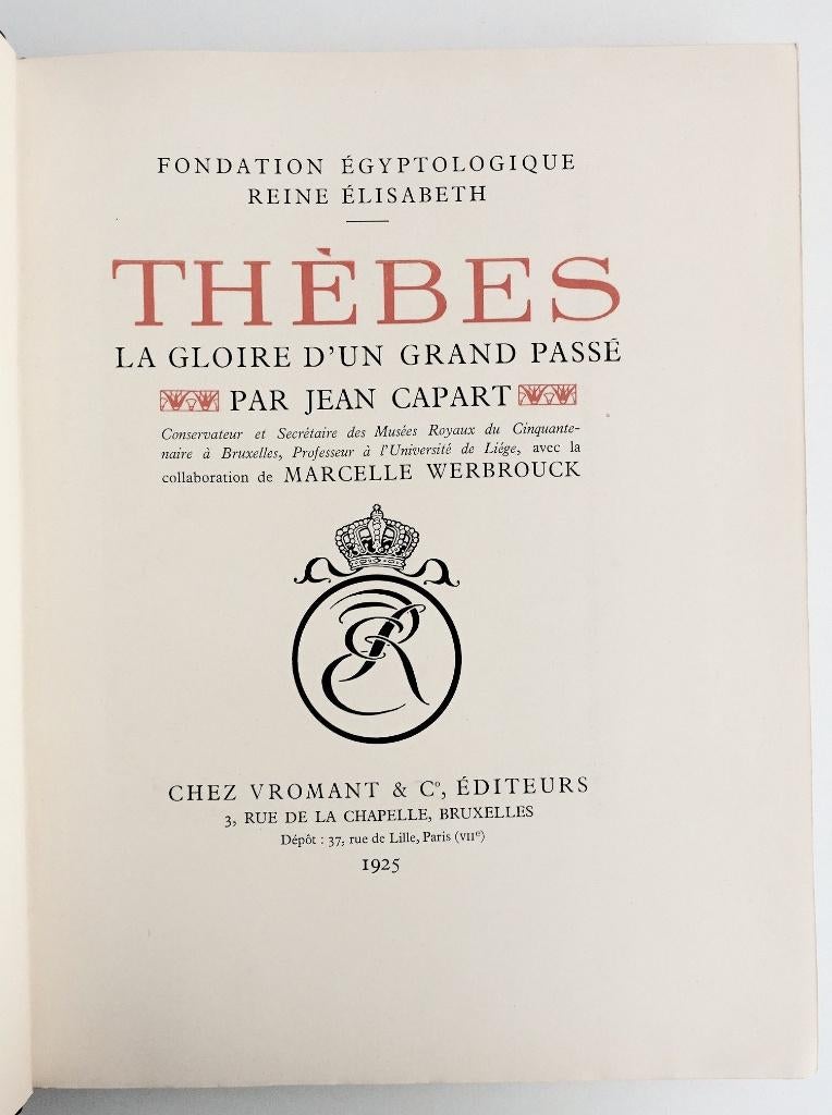 [Egypte] Thèbes. La Gloire d’un Passé 1925 Capart - Luxor, Ophalen of Verzenden