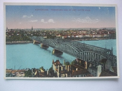 Q30 Rotterdam - Panorama met Maasbruggen - 1919, Verzenden, Voor 1920, Ongelopen, Zuid-Holland