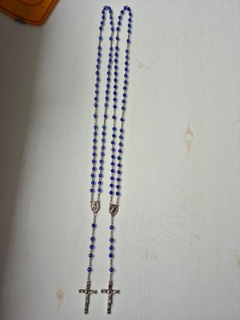 Rozenkrans, Blauw, Ophalen of Verzenden, Zo goed als nieuw, Overige materialen