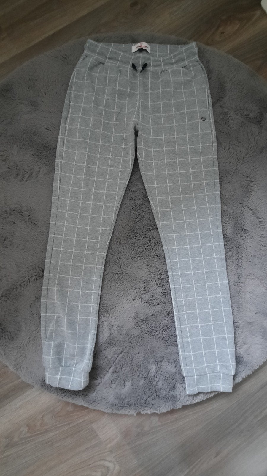 Vingino broek Maat 176 - Grijs met Ruitpatroon, Broek, Jongen of Meisje, Ophalen of Verzenden, Zo goed als nieuw