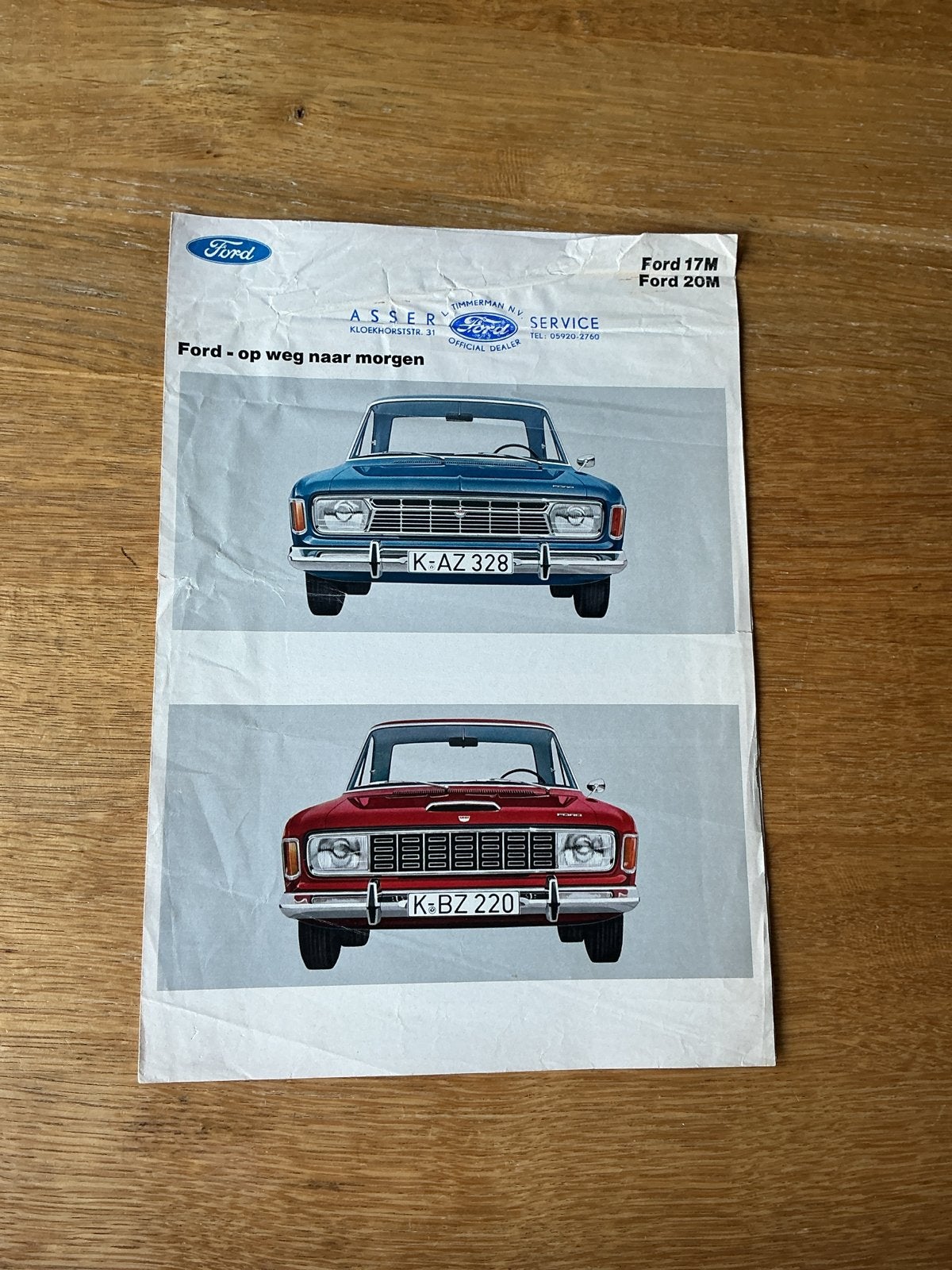 Ford 17M 20M brochure uit 1967- met prijslijst, Ophalen of Verzenden, Gelezen, Ford