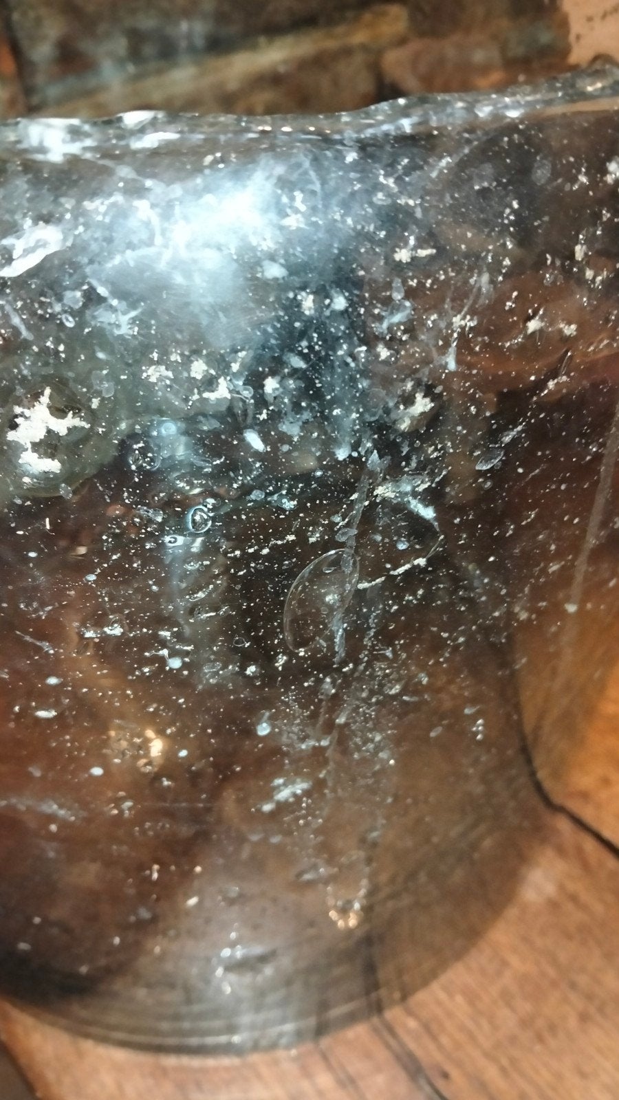 Heel groot windlicht. Dik bubbelglas xxl brocante, Ophalen
