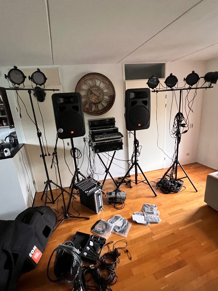 JBL PA set verlichting rookmachine stropelight, Ophalen, Zo goed als nieuw, Minder dan 500 watt, P.A.