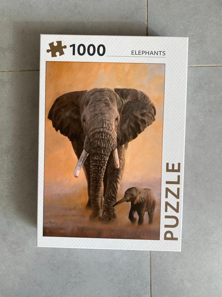 Rebo Olifanten Puzzel - 1000 stukjes, Ophalen of Verzenden, 500 t/m 1500 stukjes, Zo goed als nieuw, Legpuzzel