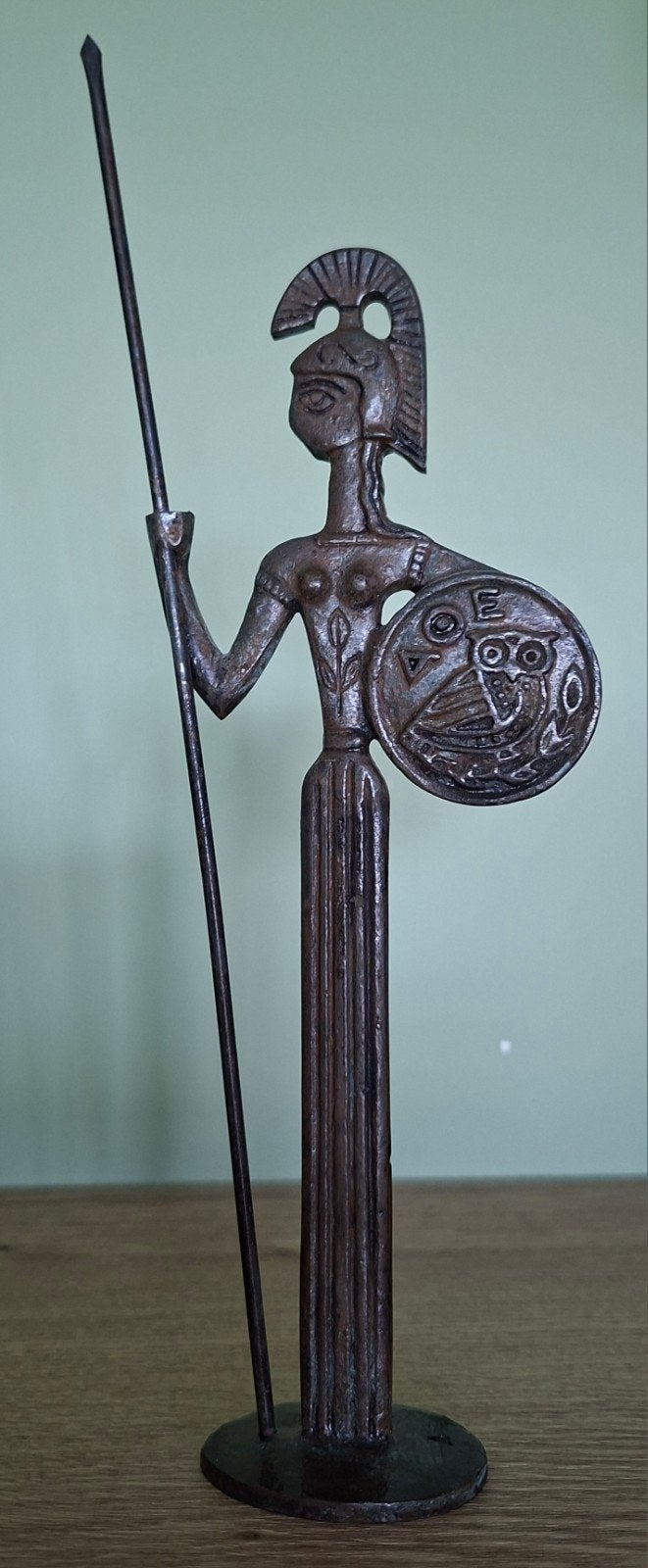 Bronzen beeldje godin Athene, Ophalen of Verzenden