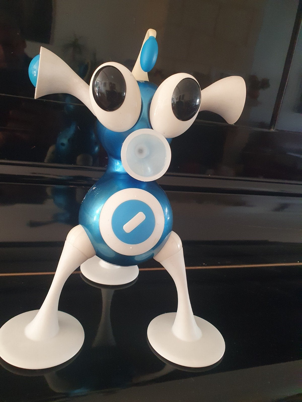 Retro Zizzle iZ Muziek Robot / Speaker (Blauw/Wit) - Vintage, Ophalen