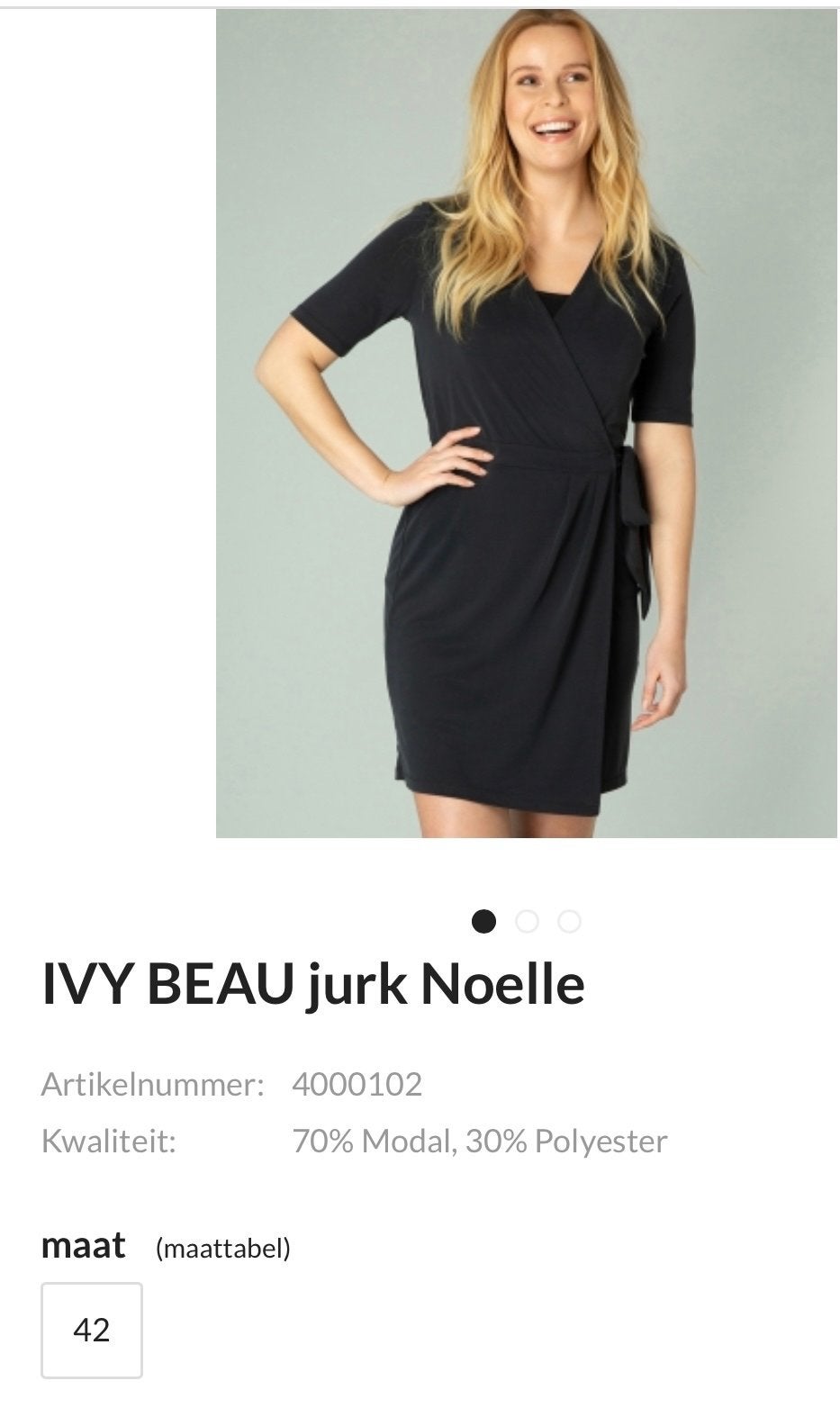 Ivy Beau Jurk Noelle Zwart Maat 42 Nieuw met kaartjes, Ophalen of Verzenden, Nieuw, Maat 42/44 (L), Zwart