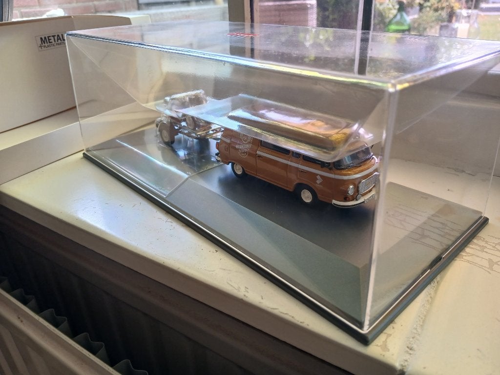 Barkas B1000 + aanhanger met Simson motoren van Schuco 1/43, Ophalen of Verzenden, Nieuw, Tractor of Landbouw, Schuco