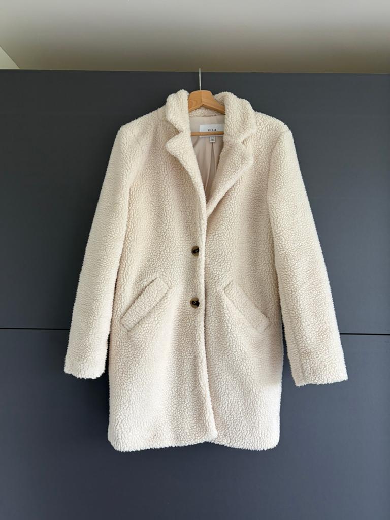 Vila jas teddy, Ophalen of Verzenden, Zo goed als nieuw, Maat 34 (XS) of kleiner, Beige