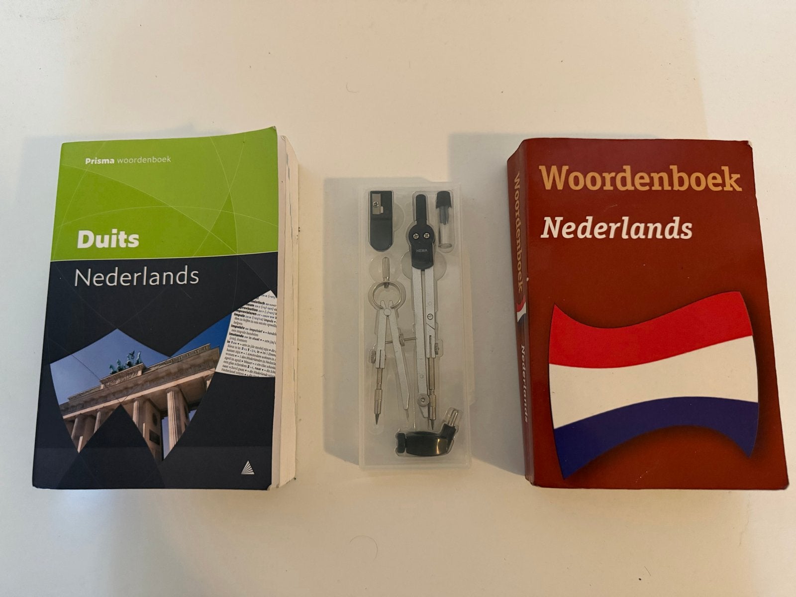 Duits en Nederlands woordenboek + passer set, Ophalen of Verzenden, Gelezen, Prisma of Spectrum, Duits