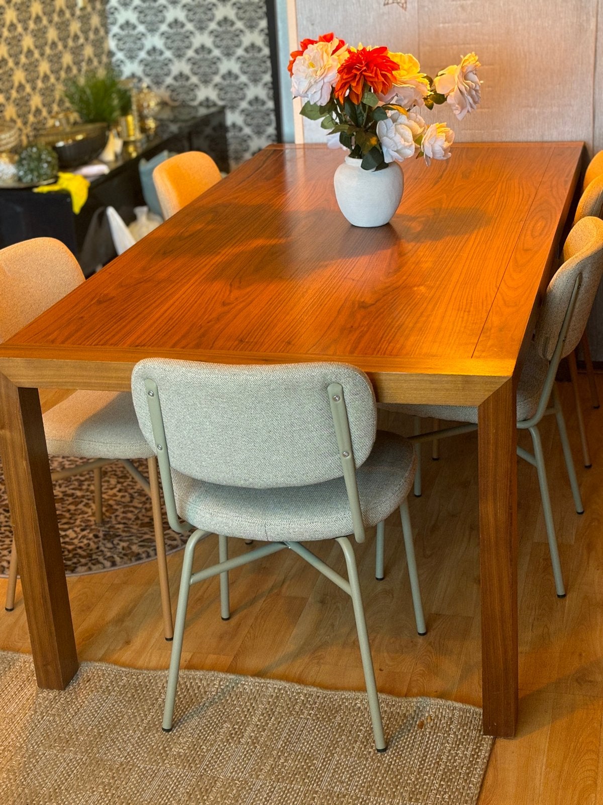 Vintage Houten Eettafel 200 x 100 cm – Mid-Century Design, Huis en Inrichting, Tafels | Eettafels, Ophalen, Gebruikt, Vintage