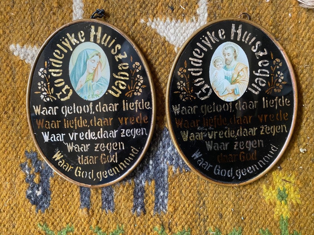 Antieke Goddelijke huiszegen, twee stuks, religie, Antiek en Kunst, Ophalen of Verzenden