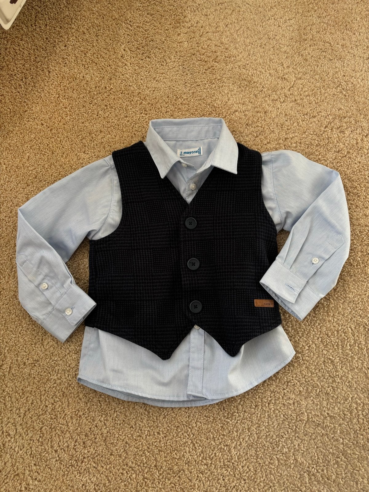 Gilet Name It & Blouse Mayoral als nieuw maat 92, Ophalen of Verzenden, Zo goed als nieuw, Jongen, Setje