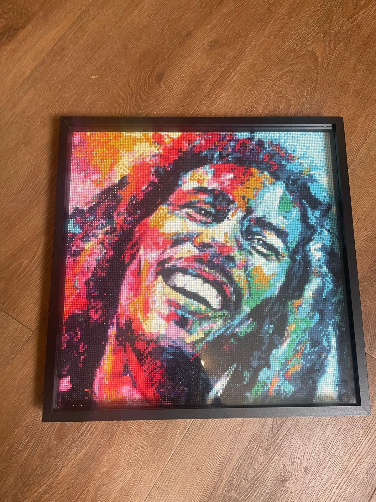 Diamond Painting Bob Marley ingelijst, Ophalen, Overige thema's, Diamond painting, Zo goed als nieuw