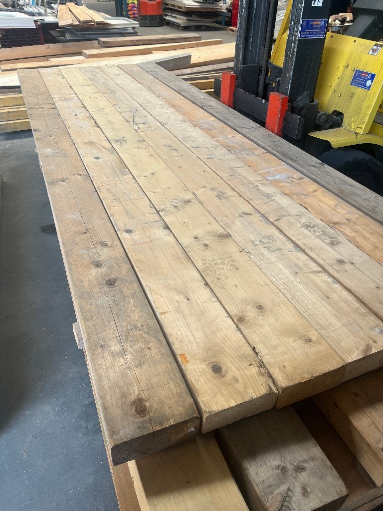 Diverse maten vuren balken (circulair), Doe-het-zelf en Verbouw, Hout en Planken, Ophalen, Gebruikt, Balk, Vuren