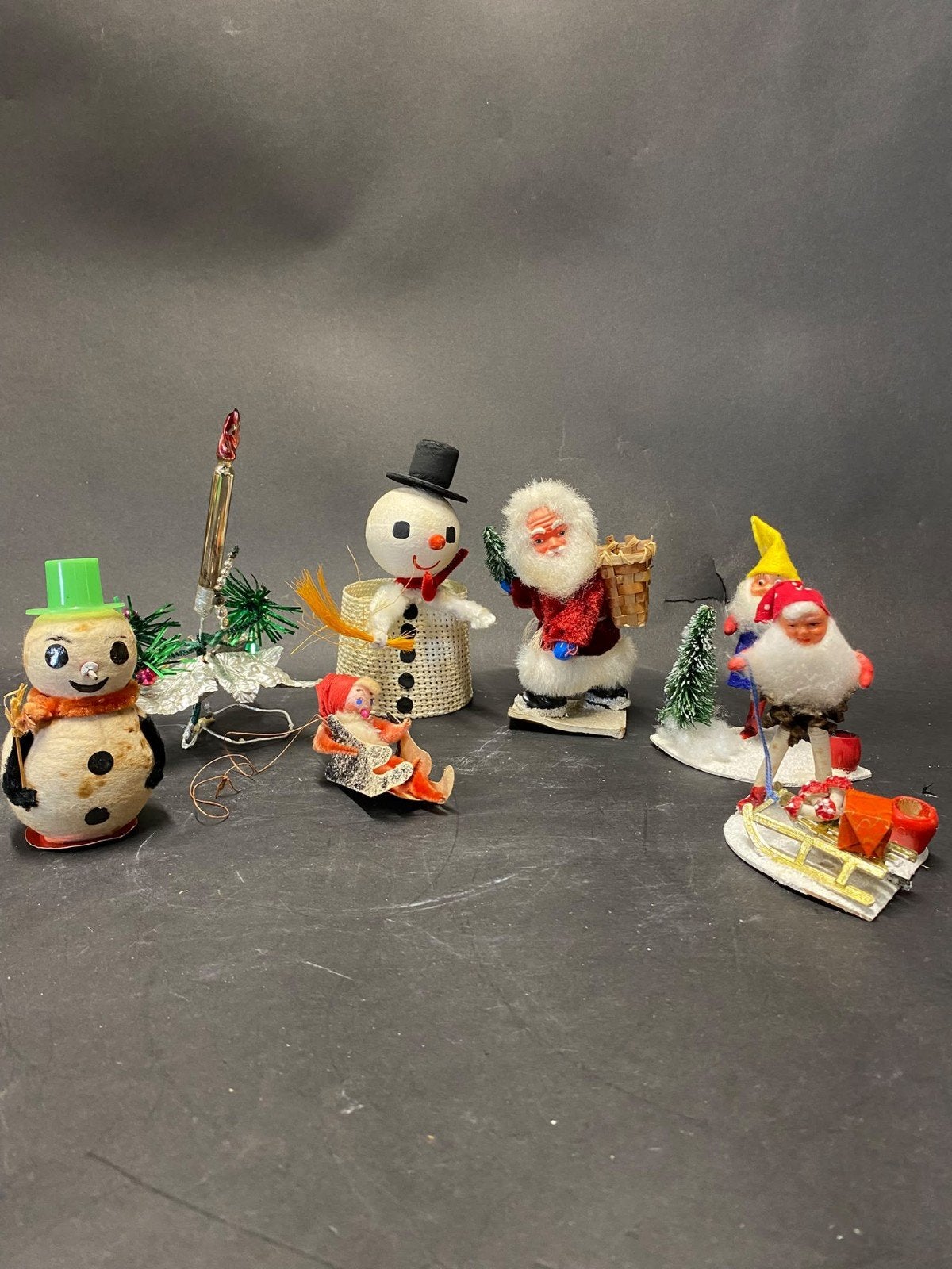 Antieke kerstmannen sneeuwpop kerst, Antiek en Kunst, Verzenden