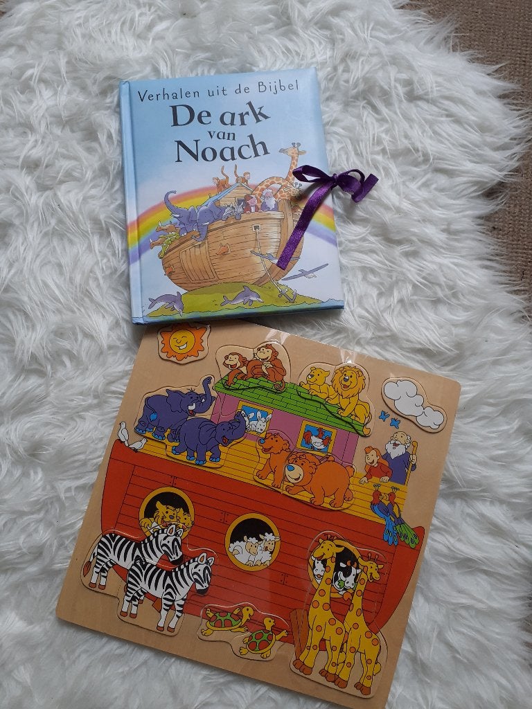 Puzzel Ark van Noach en Boek. Nieuw, Ophalen of Verzenden, Nieuw, Taal en Lezen