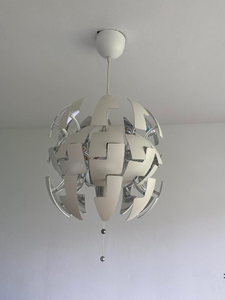 IKEA hanglamp bol zilveren binnenkant, Ophalen, Gebruikt, Kunststof