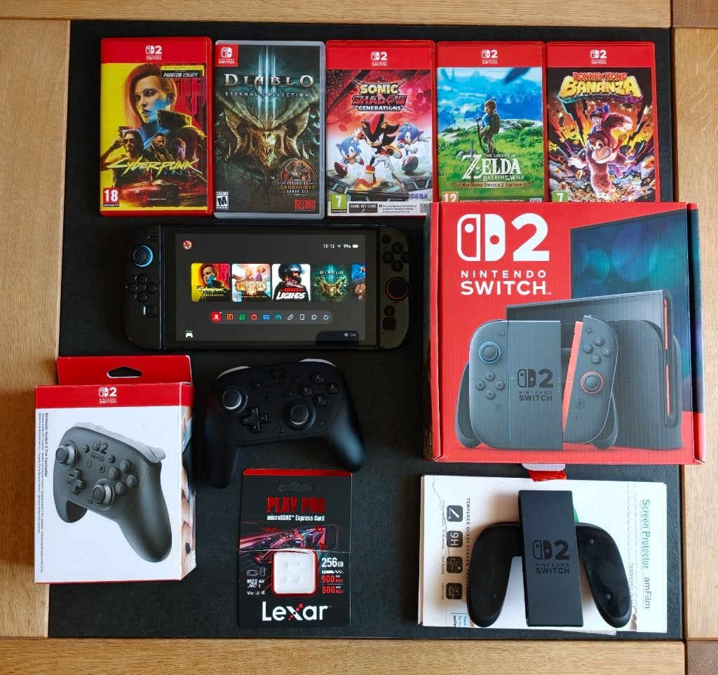 Nintendo switch 2 / Switch 2 Pro controller / 5 games / case, Ophalen, Zo goed als nieuw, Met 2 controllers, Switch Original