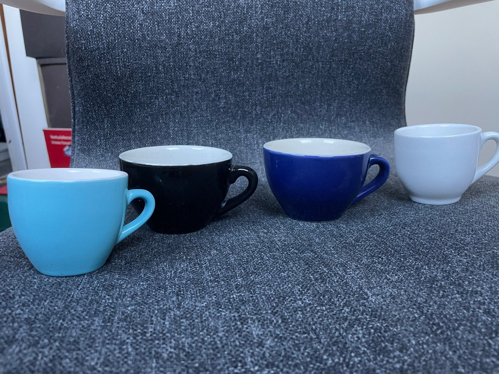 Palmer koffie en cappuccino kopjes en schoteltjes, Gebruikt, Overige merken, Keramiek, Ophalen of Verzenden