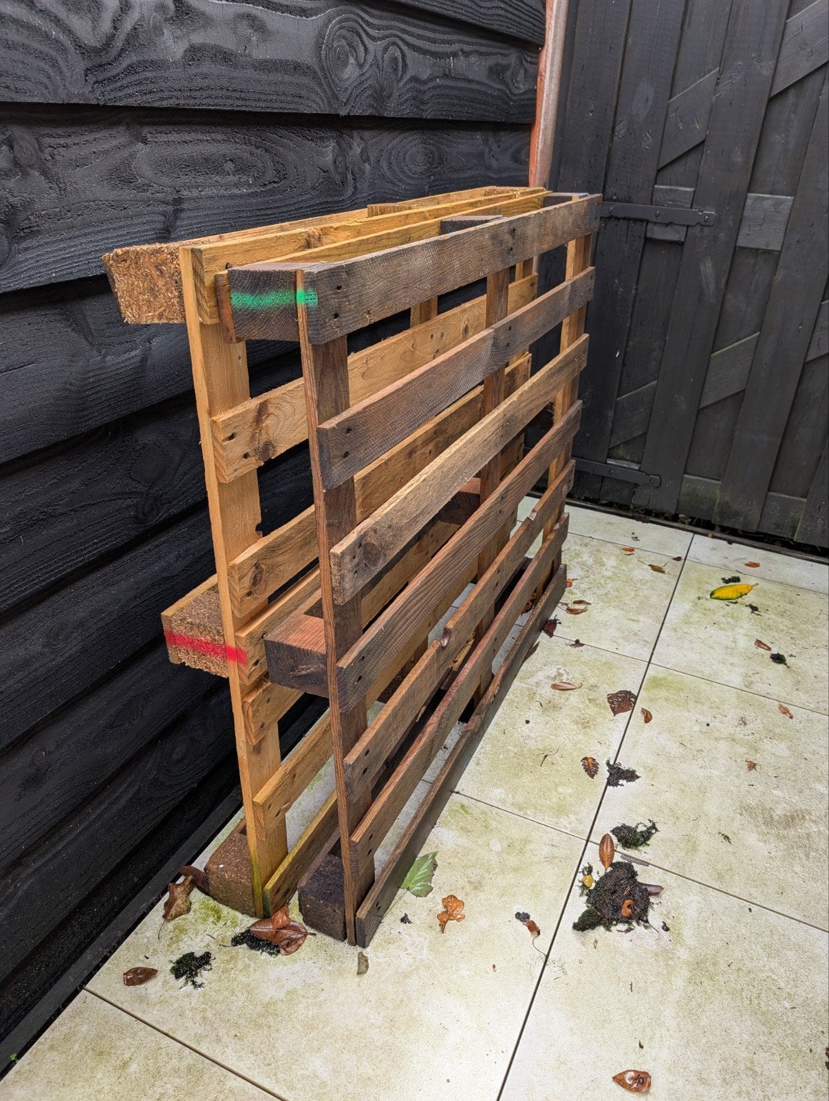 Twee houten pallets, Ophalen, Gebruikt, 50 mm of meer, Pallet