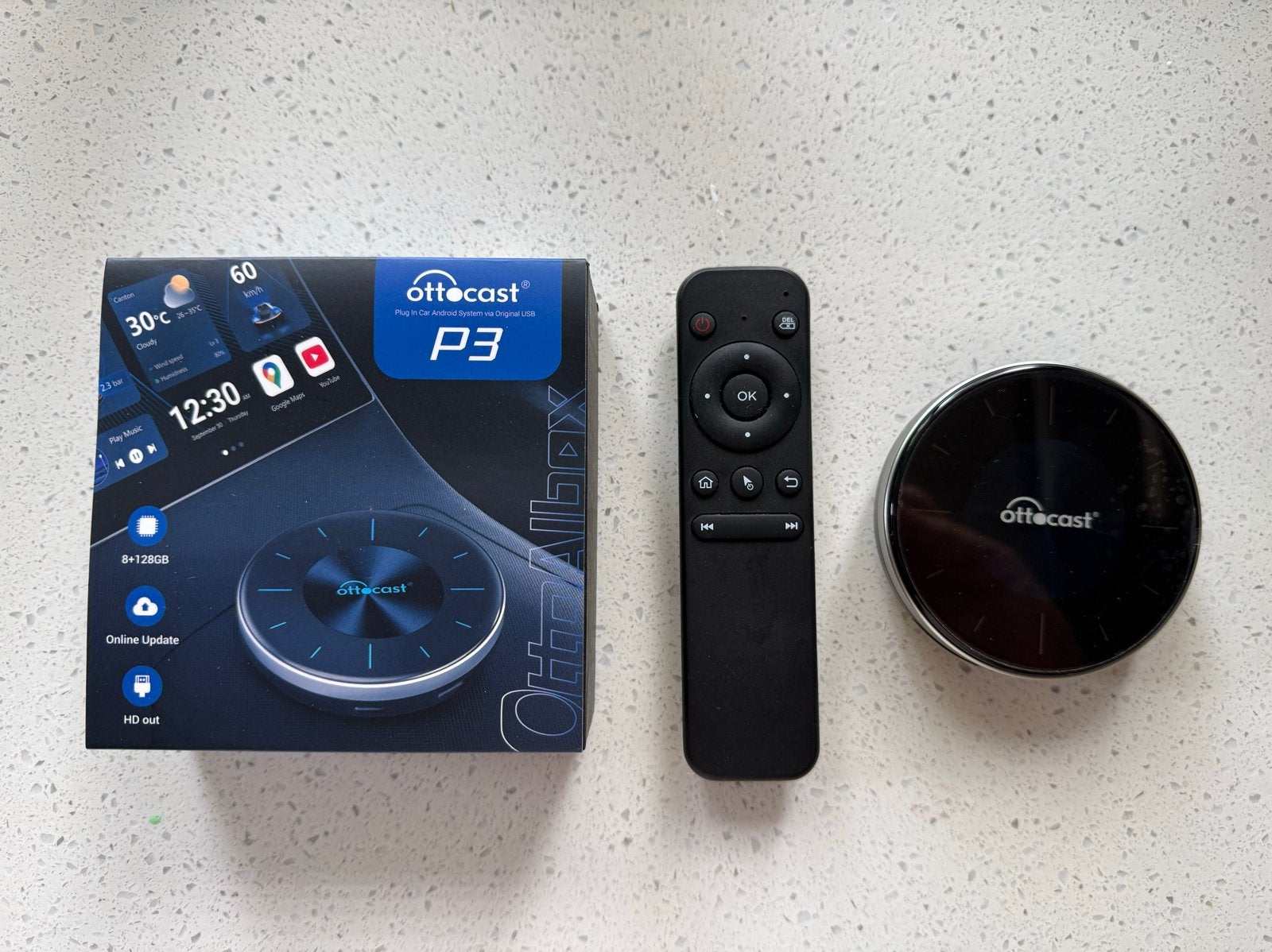 Ottecast P3 AI Box - Android TV Box met afstandsbediening, Ophalen of Verzenden, Zo goed als nieuw, HDMI, Minder dan 500 GB