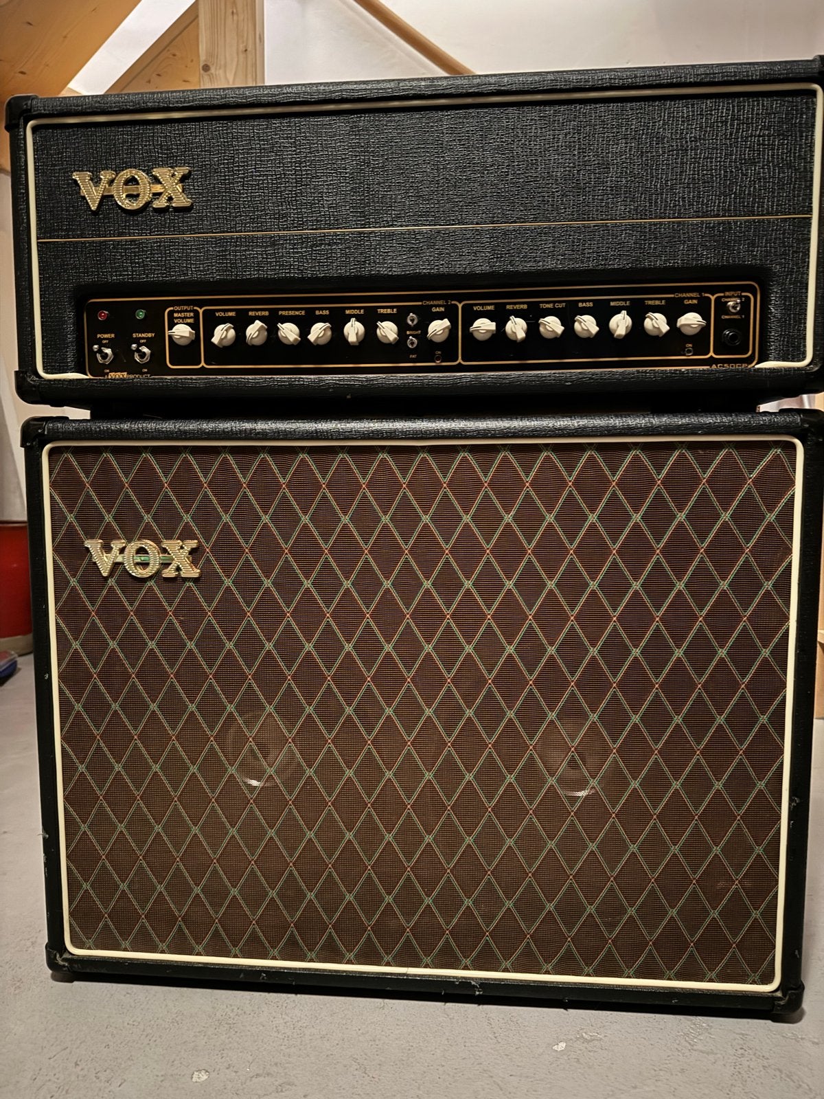 Vox AC50cph gitaarversterker head + 2x12” cab, Ophalen, Gebruikt