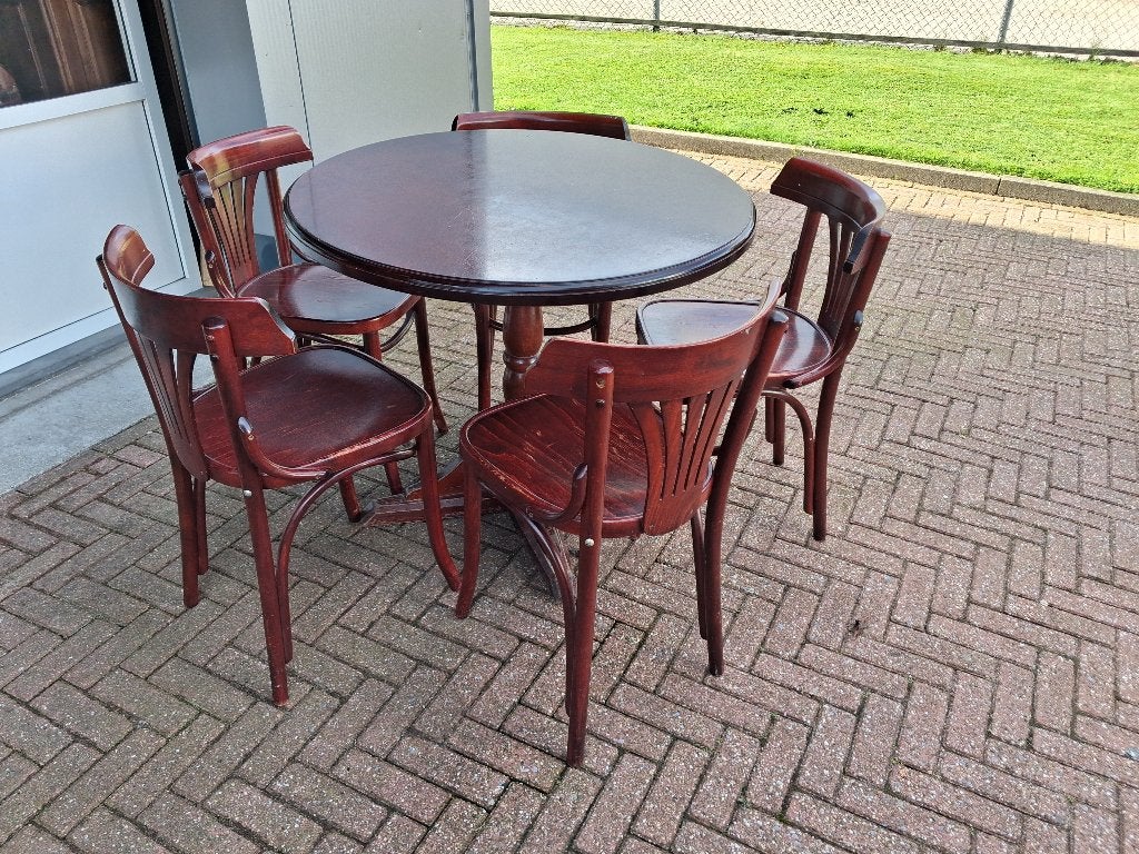 ronde-vierkante horeca cafétafels en stoelen, Ophalen, Zo goed als nieuw, Rechthoekig, 100 tot 150 cm