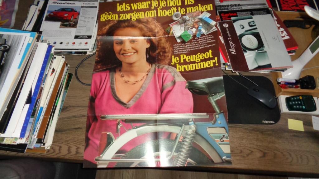 Folder  PEUGEOT  BROMMERS  ,  jaren  70, Verzenden, Zo goed als nieuw, Peugeot
