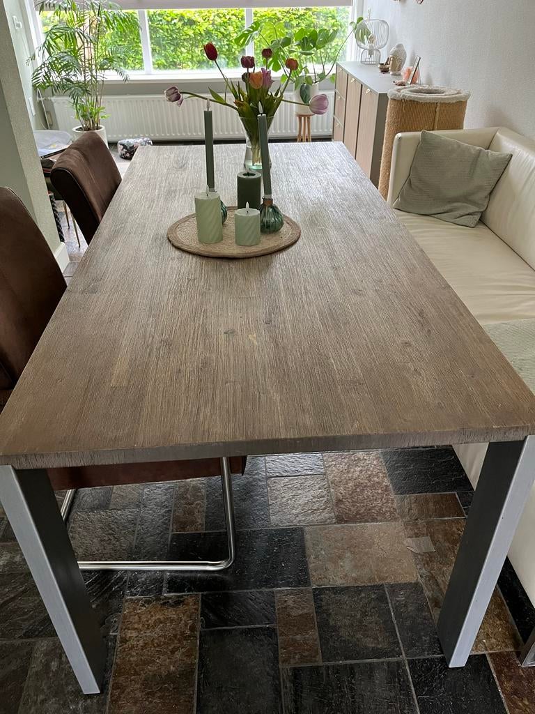 Mooie eettafel met metalen onderstel - Xooon - 190/90, Huis en Inrichting, Tafels | Eettafels, Ophalen, 50 tot 100 cm, Zo goed als nieuw