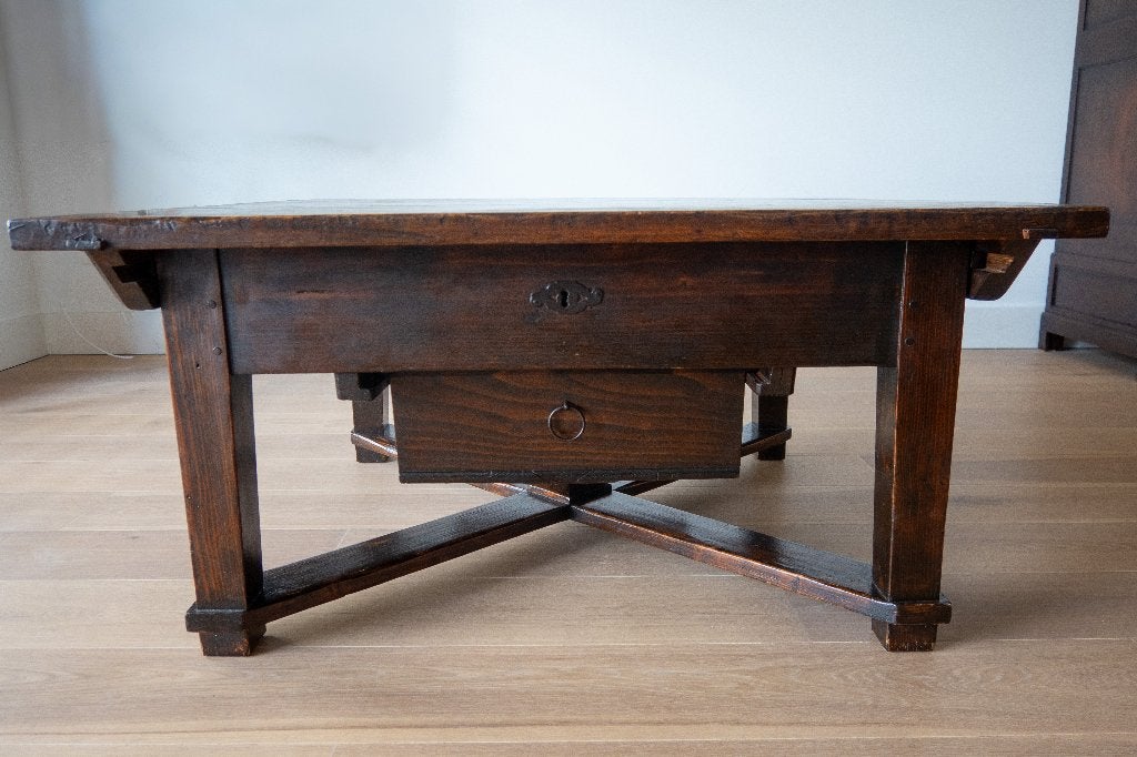 Massief houten salontafel, Antiek en Kunst, Ophalen