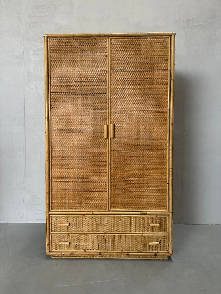 Vintage Dal Vera Boho Bamboe Kledingkast, 1970, Ophalen, Gebruikt, X, X